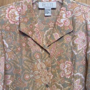 Petite Sophisticate Paisley Vintage Blouse
